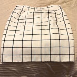 Classic Off White Checkered Skirt